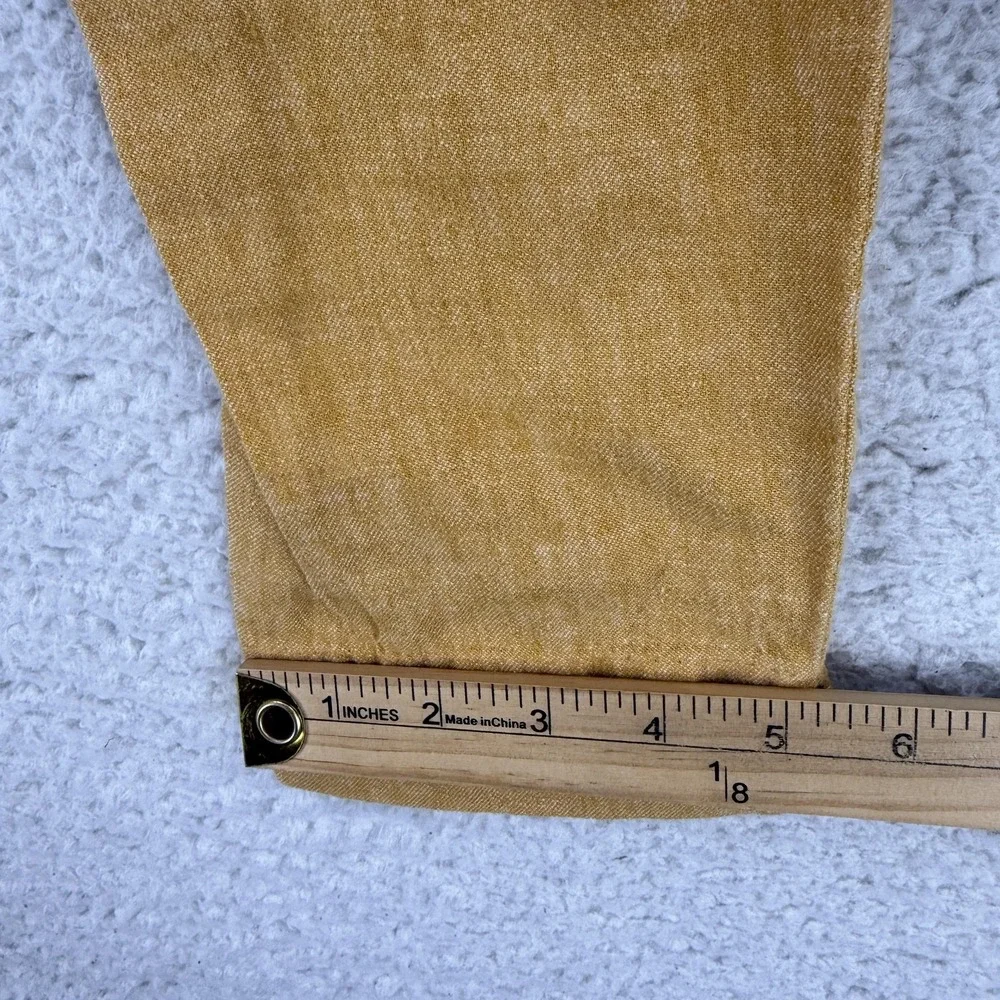 Banana Republic Hayden Pants Womens 0 Petite Yellow Ankle Linen Pull On Summer